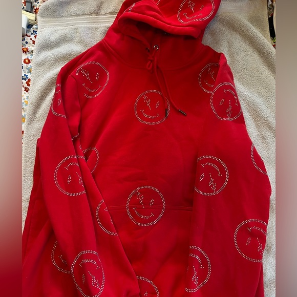 RETROVERT 2XL RED RHINESTONE HOODIE - Picture 2 of 6